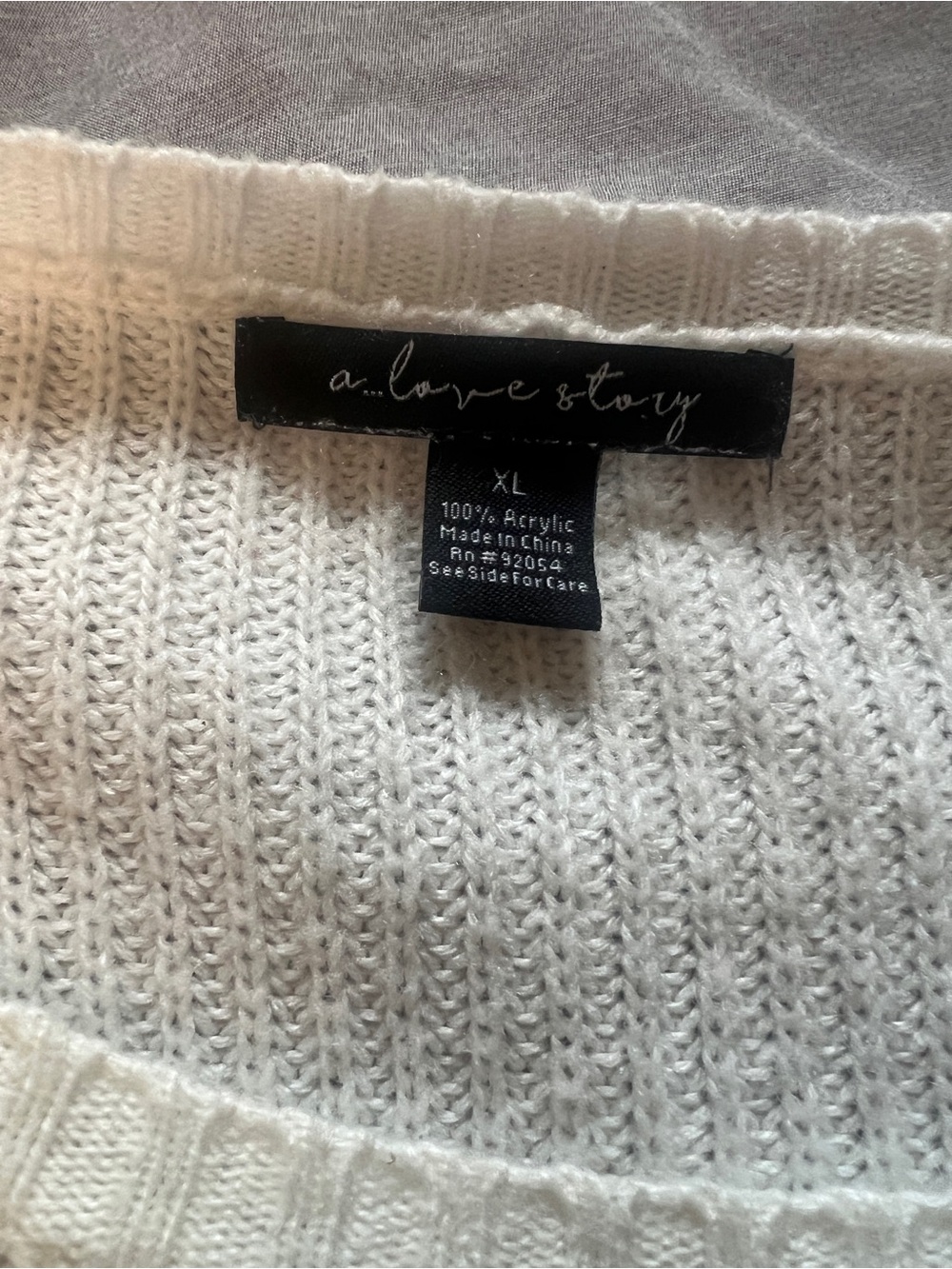 Cream fringe knit sweater by A Love Story in size XL. - Picture 5 of 5